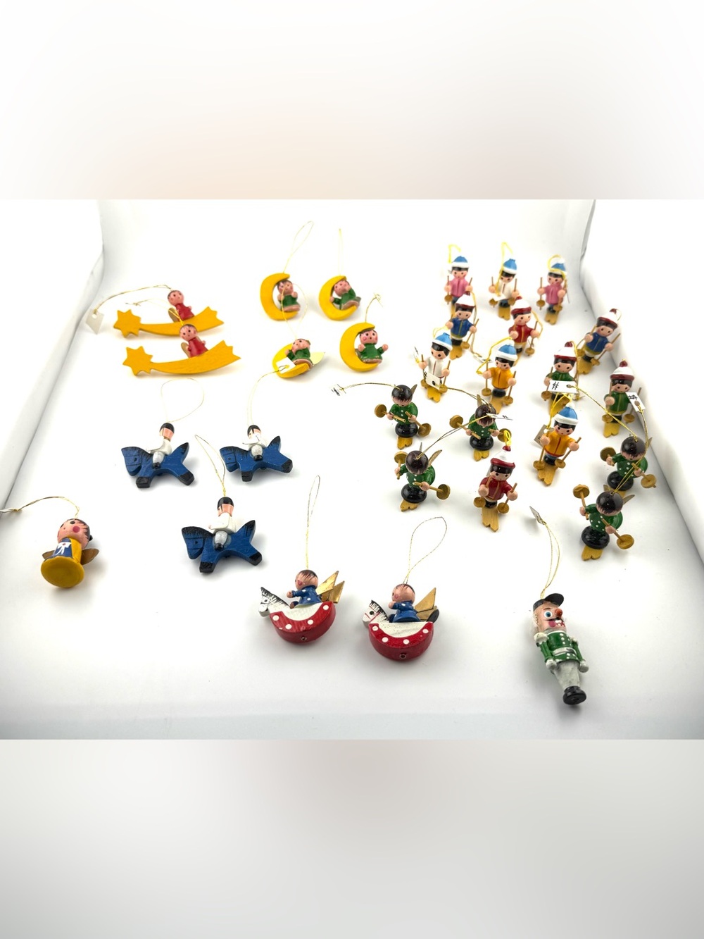 30 Vintage miniature wooden Christmas ornaments German Folk Art